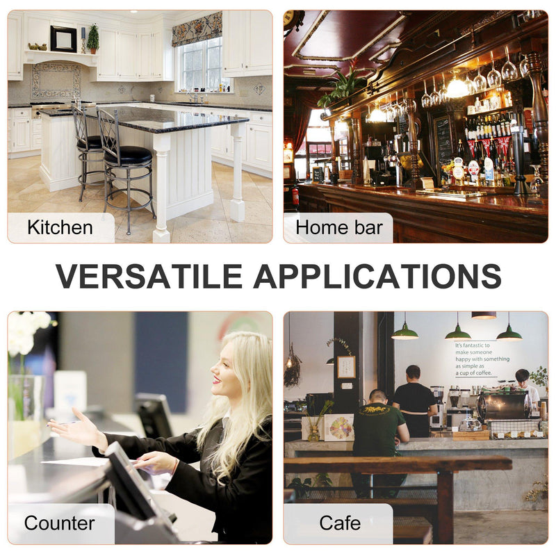 Set 2 Sgabelli da Bar Alti in Metallo  Neri