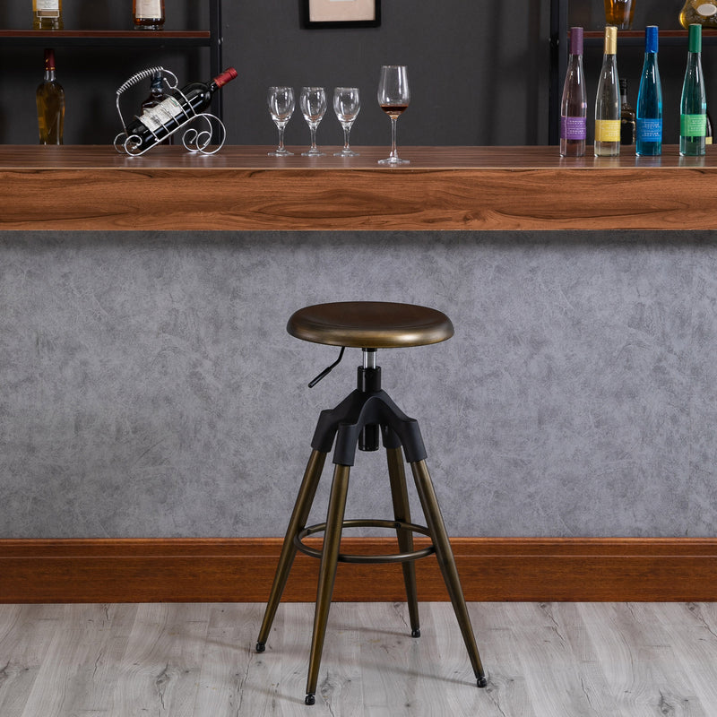 Sgabello da Bar Alto in Metallo  Bronzo