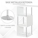 Tavolo Alto da Bar 113x40x105 cm con Mensole e Portabottiglie  Bianco