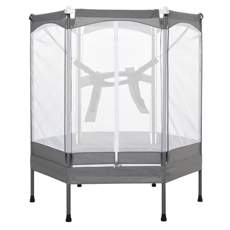 Trampolino Tappeto Elastico per Bambini 150x133x168 cm  Grigio Chiao