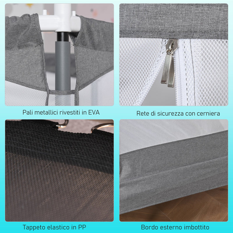 Trampolino Tappeto Elastico per Bambini 150x133x168 cm  Grigio Chiao