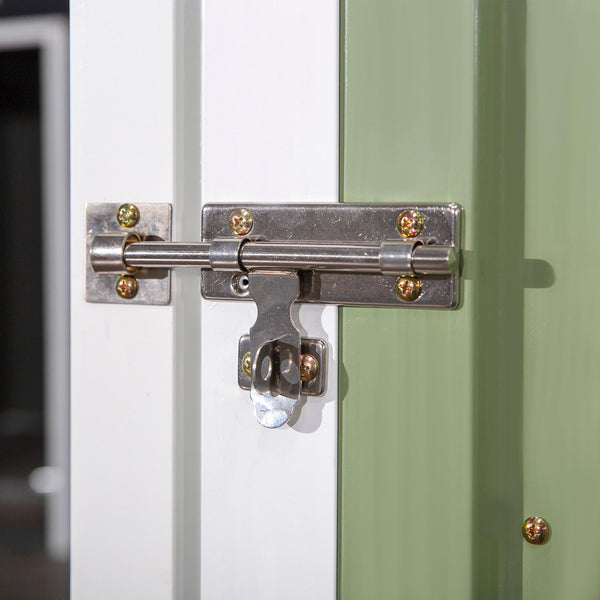 prezzo Gartenbox aus Blech zur Aufbewahrung von Werkzeugen 143 x 89 x 186 cm Hellgrün