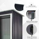 Casetta Box da Giardino in Lamiera per Deposito Attrezzi 163x89x182 cm  Nero