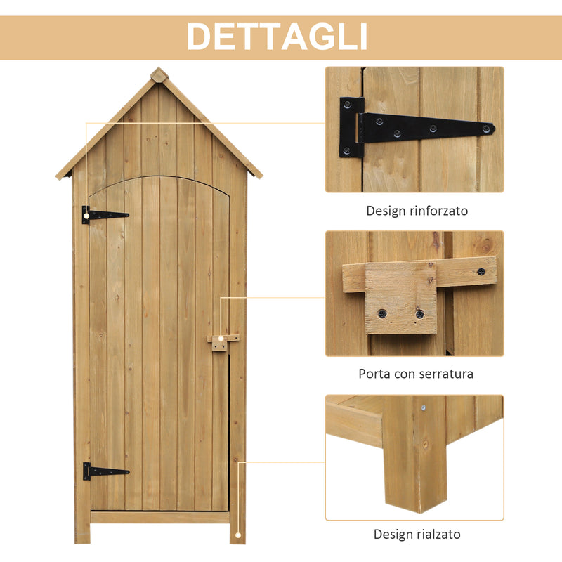 Casetta Box da Giardino in Legno per Deposito Attrezzi 77,5x54,2x179,5 cm 