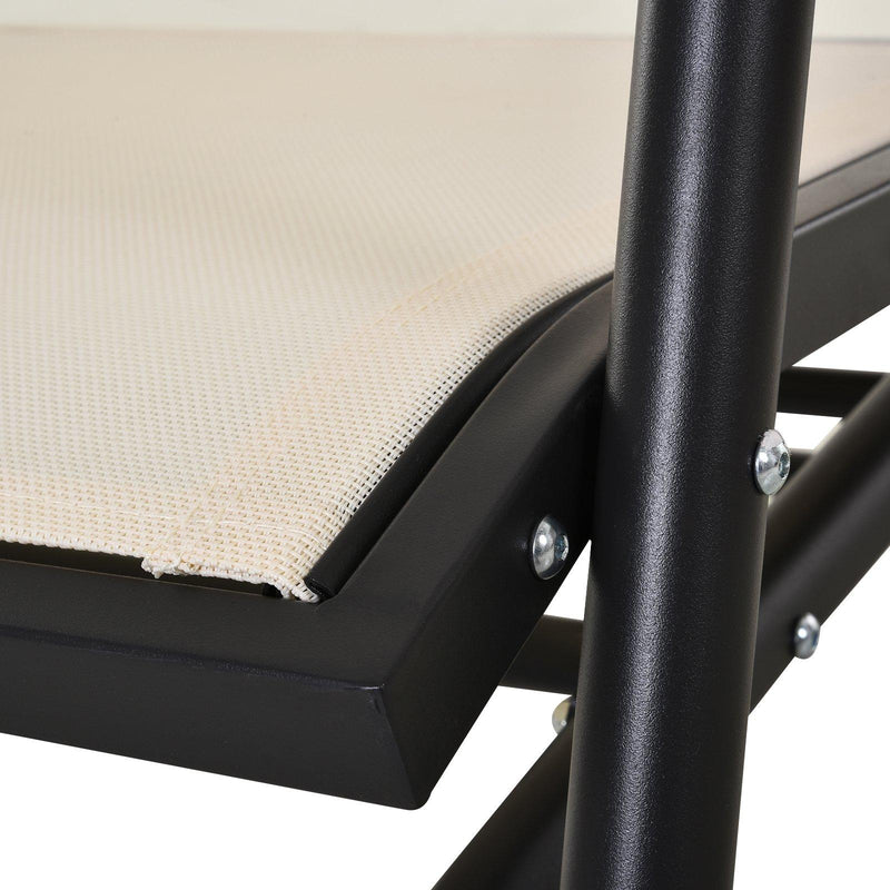 Dondolo d Giardino 2 Posti in Metallo e Tessuto Traspirante  Beige