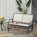 Dondolo d Giardino 2 Posti in Metallo e Tessuto Traspirante  Beige