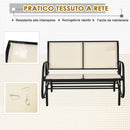 Dondolo d Giardino 2 Posti in Metallo e Tessuto Traspirante  Beige
