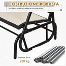 Dondolo d Giardino 2 Posti in Metallo e Tessuto Traspirante  Beige