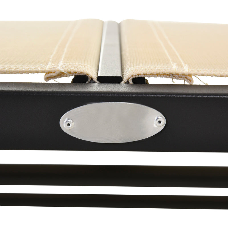 Dondolo d Giardino 2 Posti in Metallo e Tessuto Traspirante  Beige