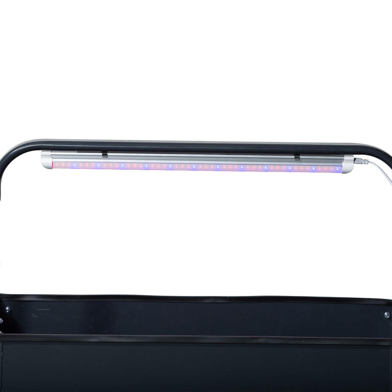 Fioriera da Giardino 90x51x100 cm con Lampada LED  Grigio Scuro