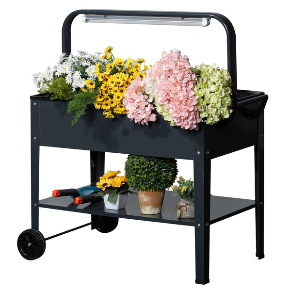 Pflanzgefäß 90 x 51 x 100 cm mit dunkelgrauer LED-Lampe online