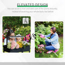 Fioriera da Giardino 90x51x100 cm con Lampada LED  Grigio Scuro