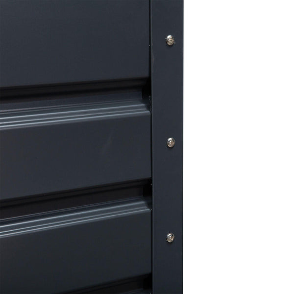 sconto Rechteckige Outdoor-Truhe 132 x 61 x 62 cm aus grauem Stahl