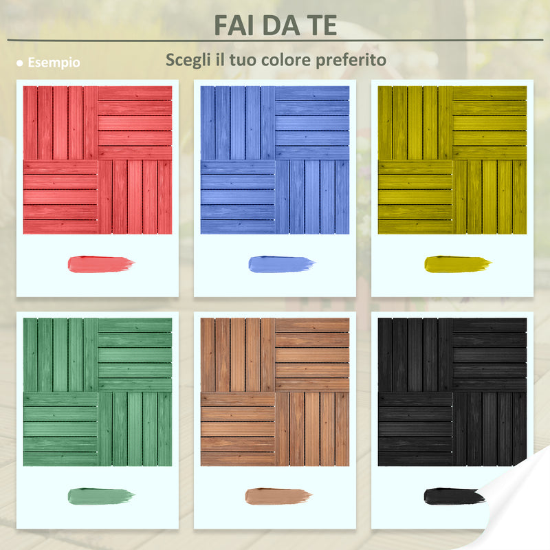 Pavimentazione da Esterno Incastrabile 27 Mattonelle in Legno  Marrone