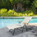 Sdraio da Giardino Schienale Reclinabile in Alluminio e Rattan  Bianco