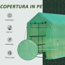 Serra a Tunnel da Giardino 214x143x195 cm in Acciaio e PE  Verde