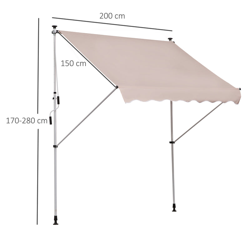 Tenda da Sole Avvolgibile 2x1,5m  Beige