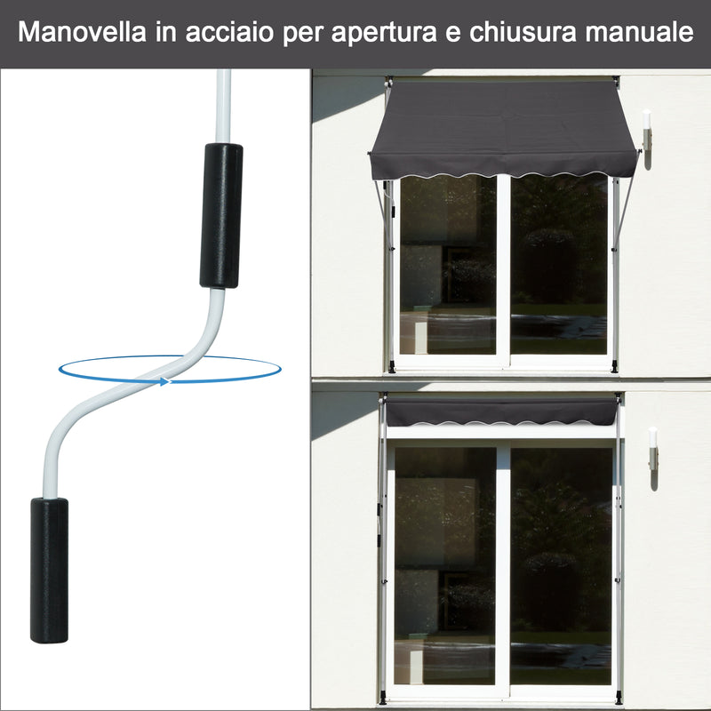 Tenda da Sole Avvolgibile 2x1,5m  Grigia
