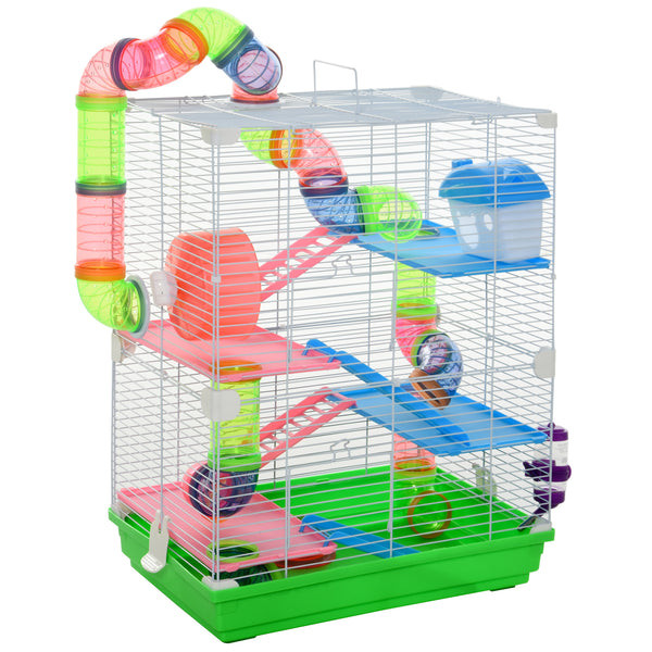 prezzo Käfig für Hamster und Nagetiere 46x30x58 cm mit grünem Zubehör