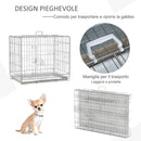 Gabbia Trasportino per Cani Gatti 61x43x53 cm Pieghevole in Metallo 