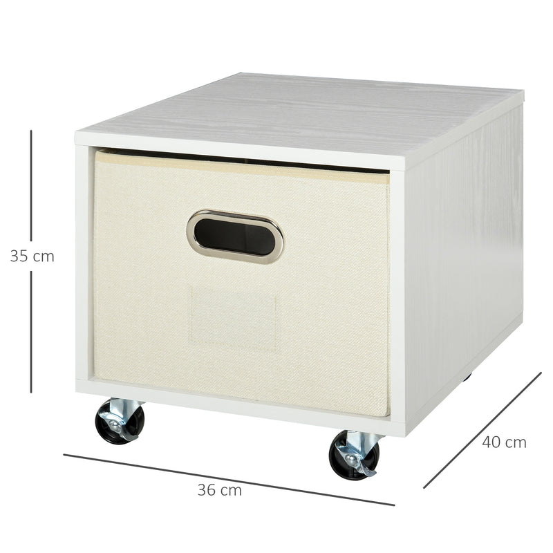 Cassettiera Portadocumenti da Ufficio 36x40x35 cm con Ruote  Bianca