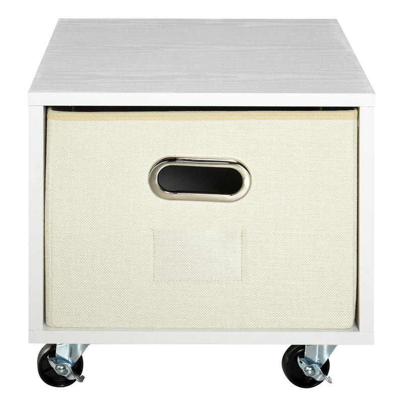 Cassettiera Portadocumenti da Ufficio 36x40x35 cm con Ruote  Bianca