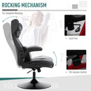 Sedia da Gaming Girevole Reclinabile in Similpelle  Nera