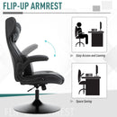 Sedia da Gaming Girevole Reclinabile in Similpelle  Nera