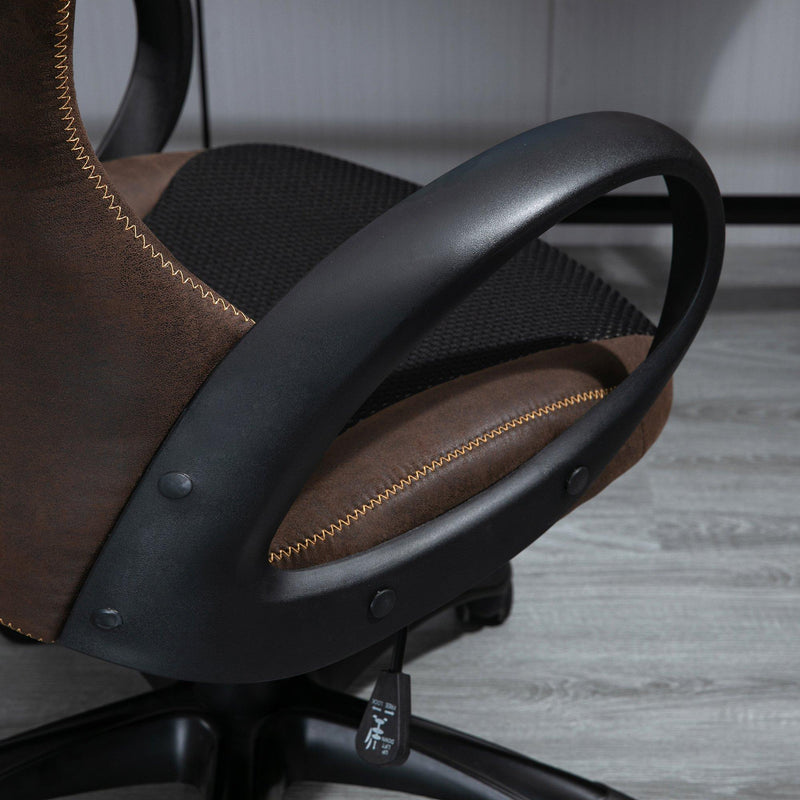 Sedia da Gaming Girevole Reclinabile in Tessuto  Marrone