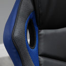 Sedia da Gaming Girevole Reclinabile in Similpelle  Nera e Blu