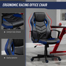 Sedia da Gaming Girevole Reclinabile in Similpelle  Nera e Blu