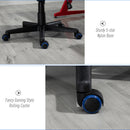 Sedia da Gaming Girevole Reclinabile in Similpelle  Nera e Blu