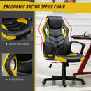 Sedia da Gaming Girevole Reclinabile in Similpelle  Nera e Gialla