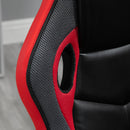 Sedia da Gaming Girevole Reclinabile in Similpelle  Nera e Rossa