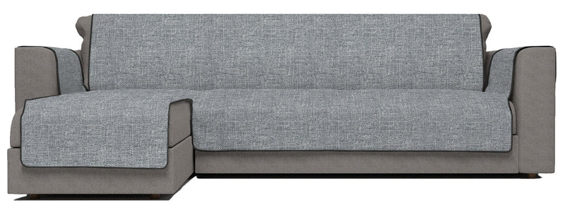 Copridivano con Penisola Sinistra in Poliestere e Cotone Grigio Scuro Varie Misure