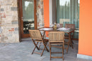 Set Tavolo e 4 Sedie Pieghevoli da Giardino in Legno di Carpino