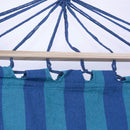 Amaca da Giardino 100x200 cm in Policotone e Legno di abete Blu e Turchese