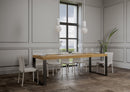 Tavolo Allungabile 140-244x90x77 cm Tecno Premium Quercia Natura Telaio Antracite 
