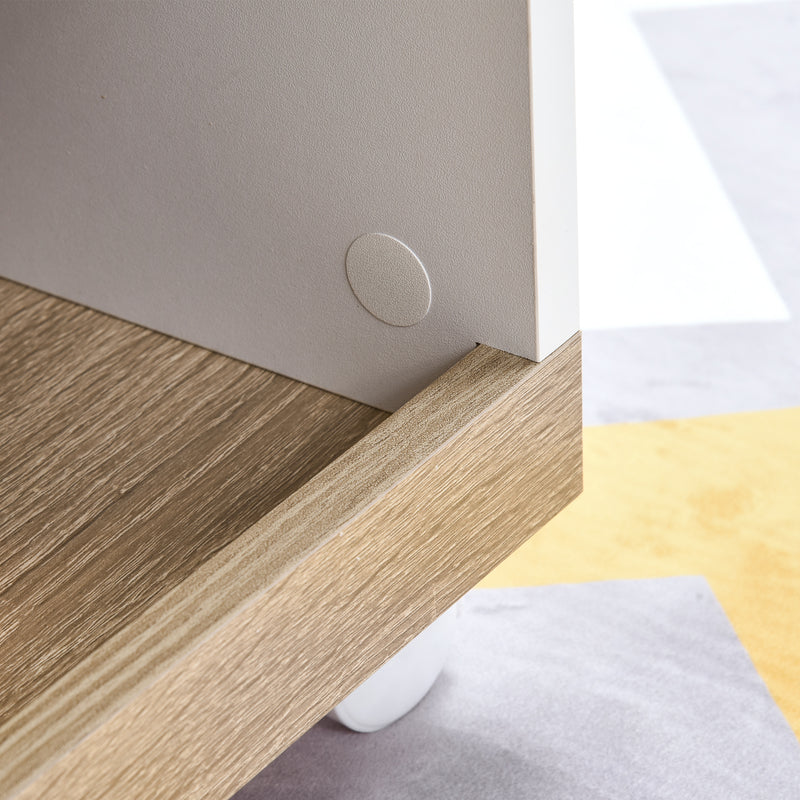 Mobile TV in Legno con Ruote 80x45x39,5 cm Bianco Lucido