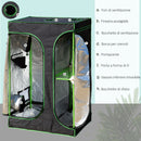 Serra Idroponica in Tessuto Riflettente con Prese d'Aria 90x60x135 cm Nera e Verde