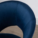 Poltroncina Imbottita in Velluto e Metallo Blu