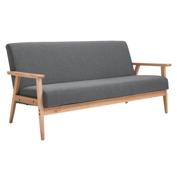 3-Sitzer-Sofa 154,5 x 68 x 73 cm in Stoff und grauem Holz prezzo