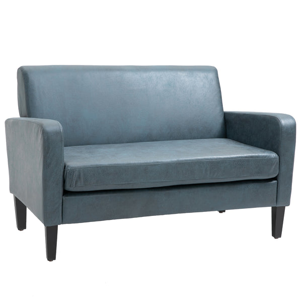 2-Sitzer-Sofa 122 x 72 x 74 cm in grau-blauem Stoff online