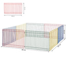 Recinto Recinzione per Animali Domestici 8pz 69x69x23 cm in Metallo Multicolor