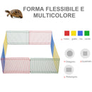 Recinto Recinzione per Animali Domestici 8pz 69x69x23 cm in Metallo Multicolor