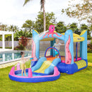 Castello Giostra Gonfiabile 380x200x180 cm con Scivolo Piscina e Pompa Multicolor