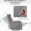 Poltrona Relax Reclinabile Manuale in Tessuto Grigio