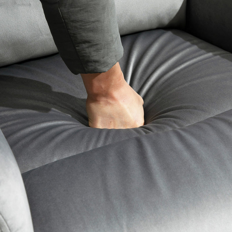 Poltrona Relax Reclinabile Manuale in Tessuto Grigio