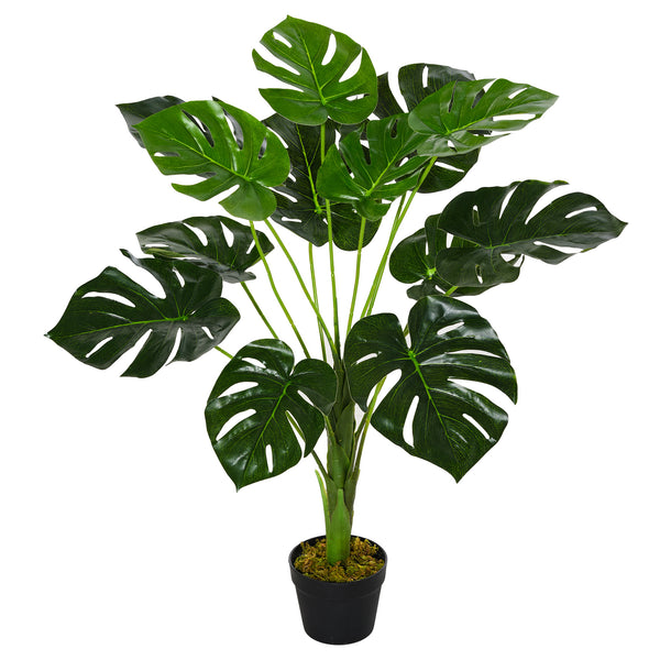 Monstera Kunstpflanze H85 cm mit grünem Topf acquista