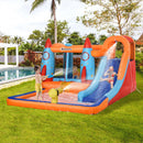 Castello Giostra Gonfiabile 370x270x185 cm con Scivolo Piscina e Pompa Multicolor